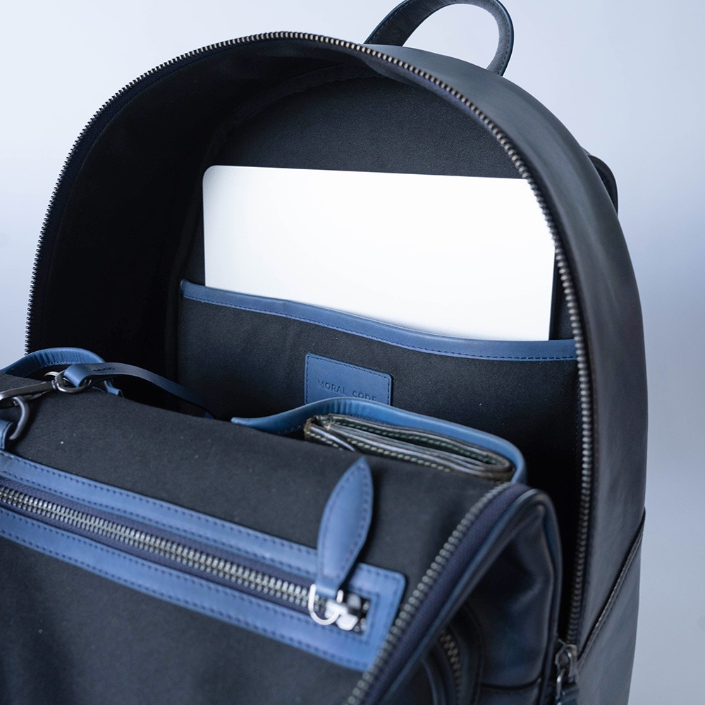 レザービジネスリュック 本革 GUILDFORD NAVY バックパック ネイビー紺