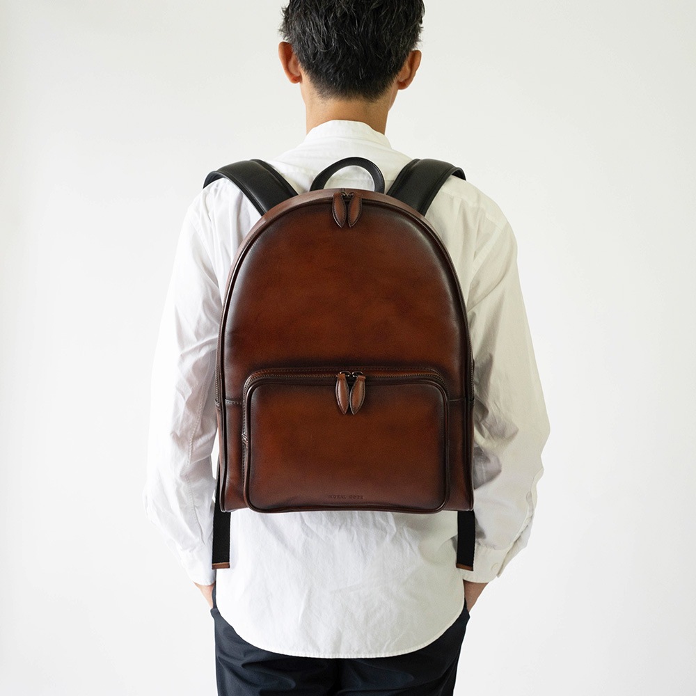 レザービジネスリュック 本革 バックパック ブラウン GUILDFORD BROWN