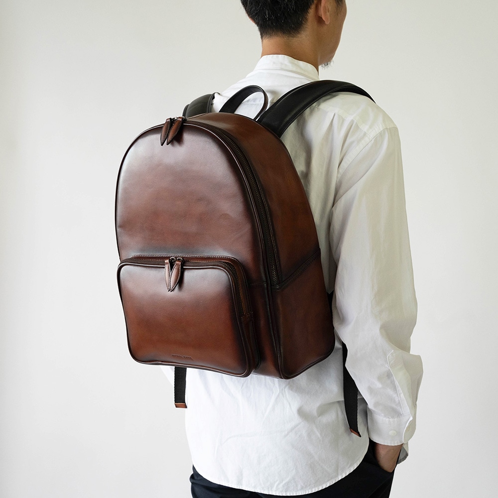 レザービジネスリュック 本革 バックパック ブラウン GUILDFORD BROWN