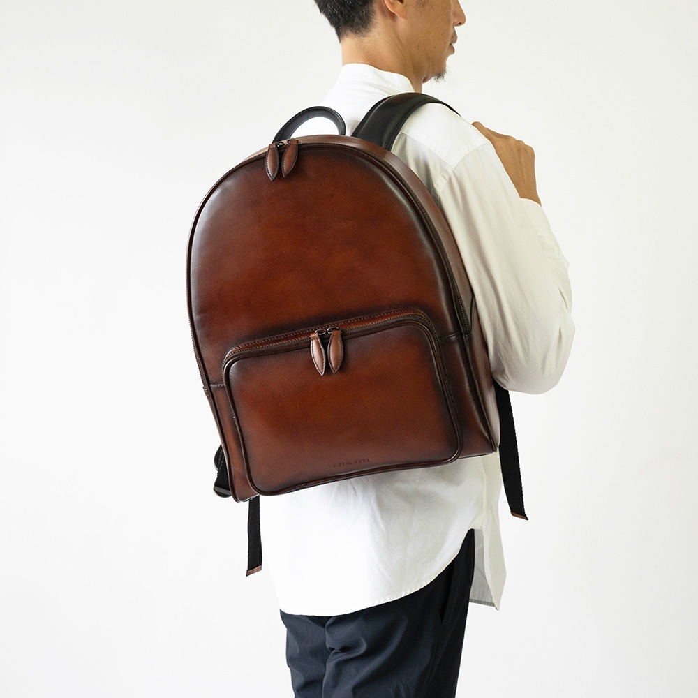 レザービジネスリュック 本革 バックパック ブラウン GUILDFORD BROWN