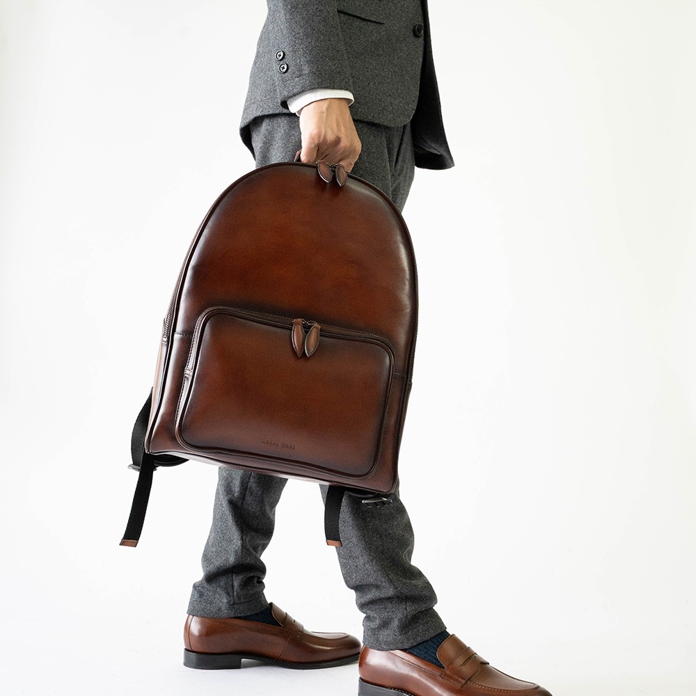 レザービジネスリュック 本革 バックパック ブラウン GUILDFORD BROWN