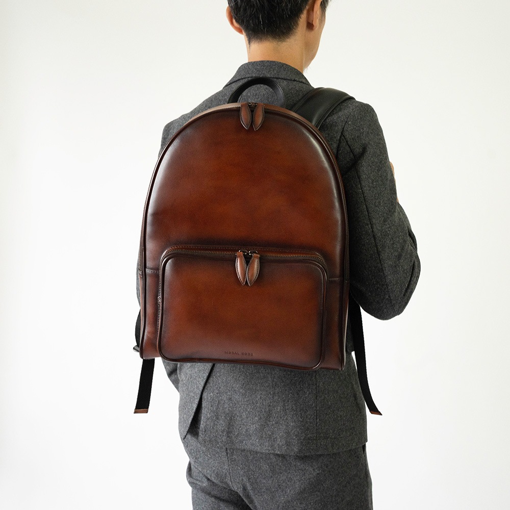 レザービジネスリュック 本革 バックパック ブラウン GUILDFORD BROWN