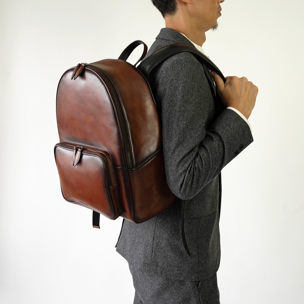 レザー ブラウン リュックサック レザービジネスリュック 本革 バックパック ブラウン GUILDFORD BROWN