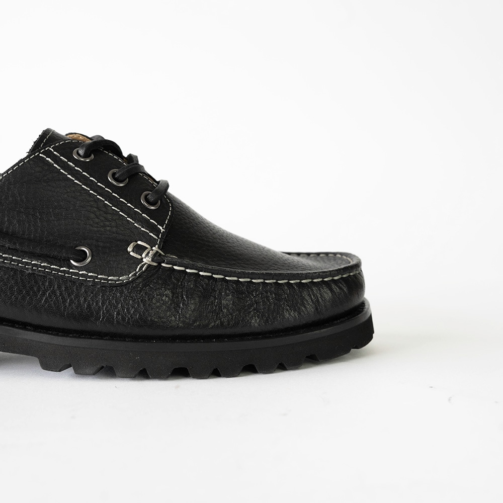 デッキシューズ メンズ モカシンローファー 革靴 NEVADA BLACK 外羽根