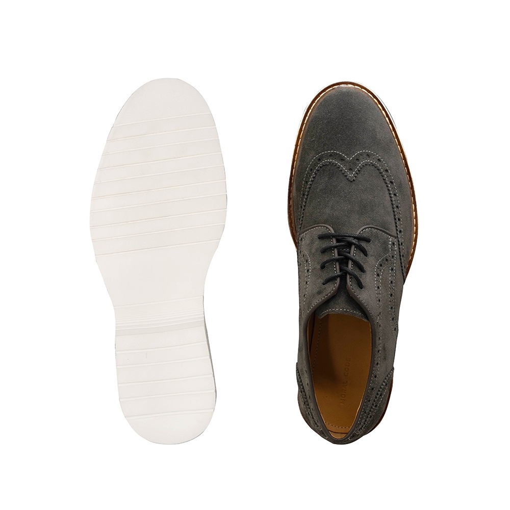 KANSAS GRAY スエード ウイングチップ 外羽根 