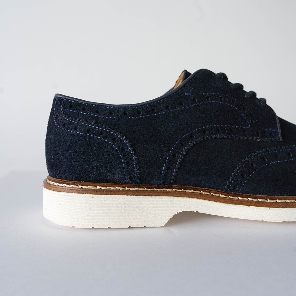 KANSAS NAVY スエード ウイングチップ 外羽根 