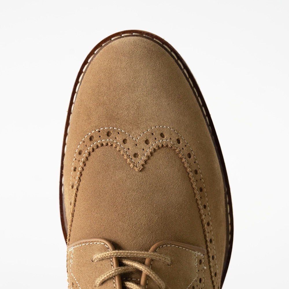 KANSAS TAN スエード ウイングチップ 外羽根 