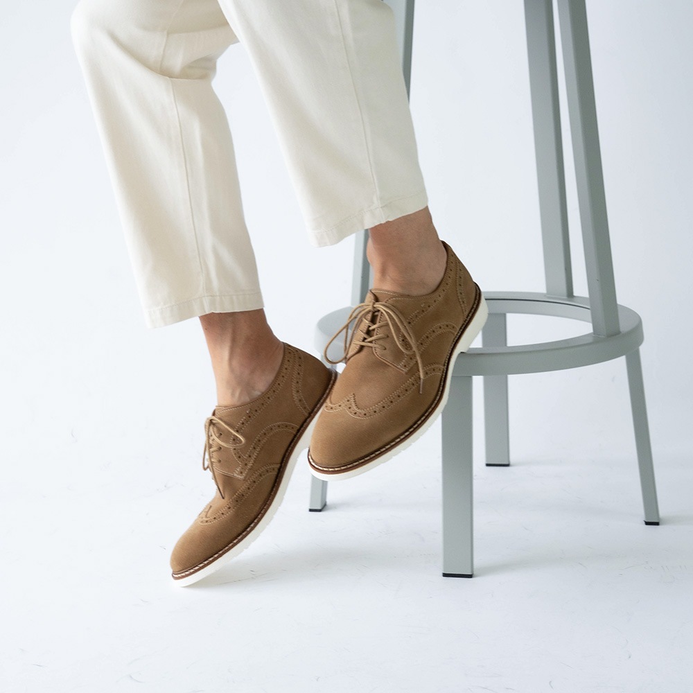 KANSAS TAN スエード ウイングチップ 外羽根 