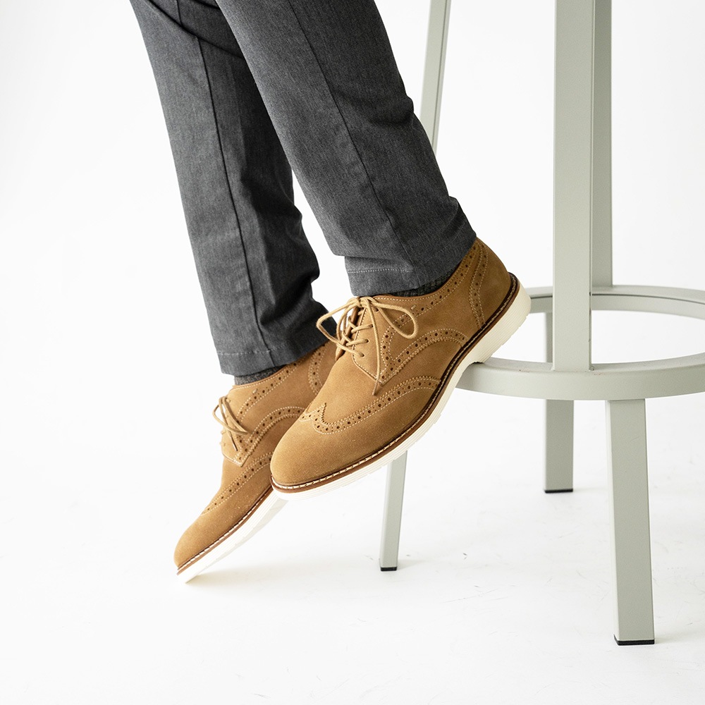 KANSAS TAN スエード ウイングチップ 外羽根 