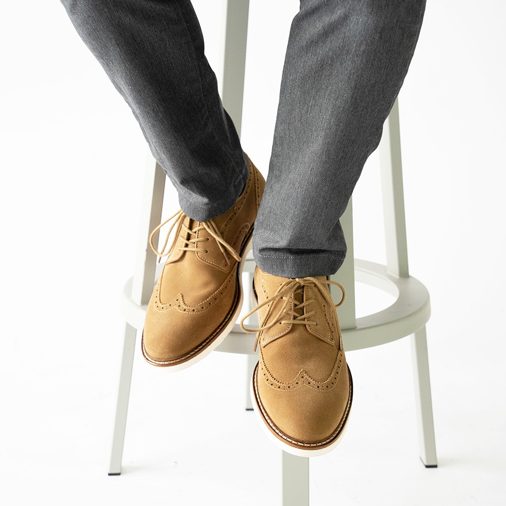 KANSAS TAN スエード ウイングチップ 外羽根 