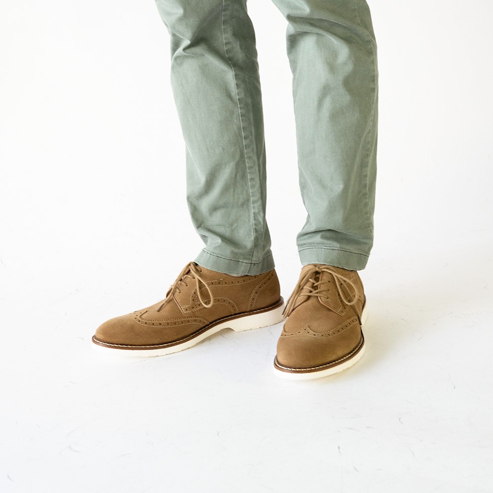 KANSAS TAN スエード ウイングチップ 外羽根 