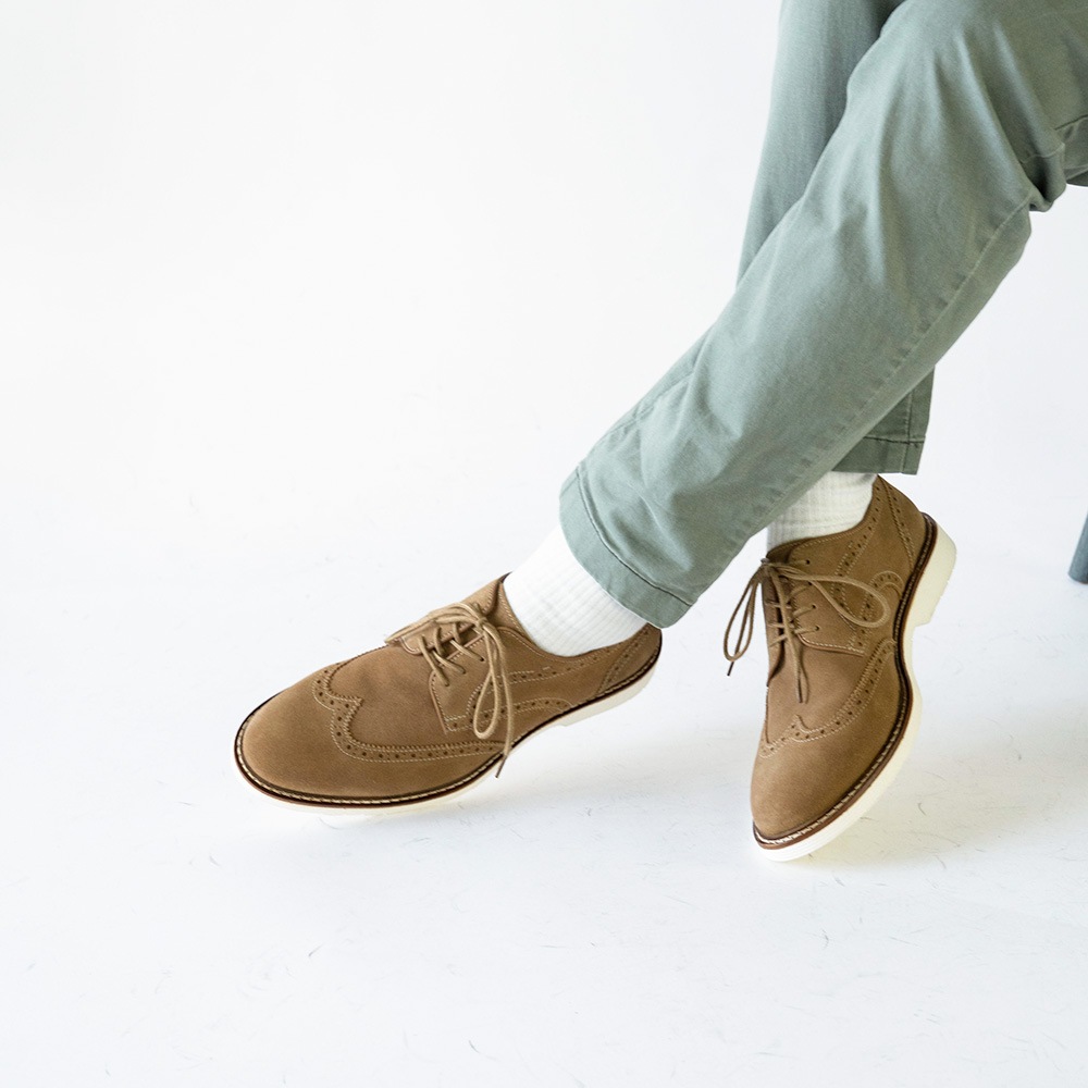 KANSAS TAN スエード ウイングチップ 外羽根 