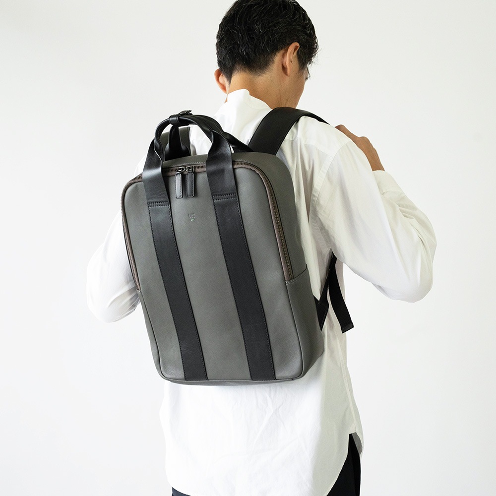 レザービジネスリュック VIRGINIA GRAY バックパック グレー｜【公式