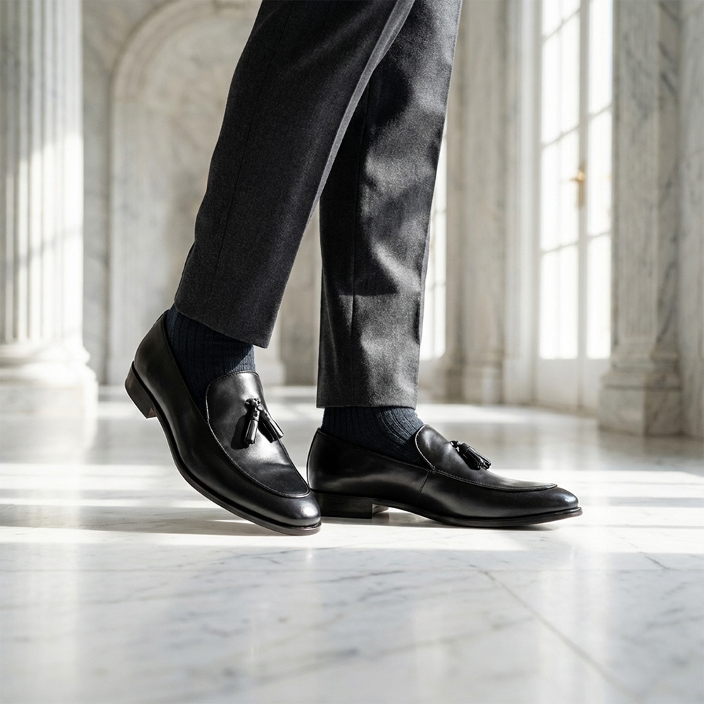 RIDLEY BLACK タッセルローファー ビジネスシューズ