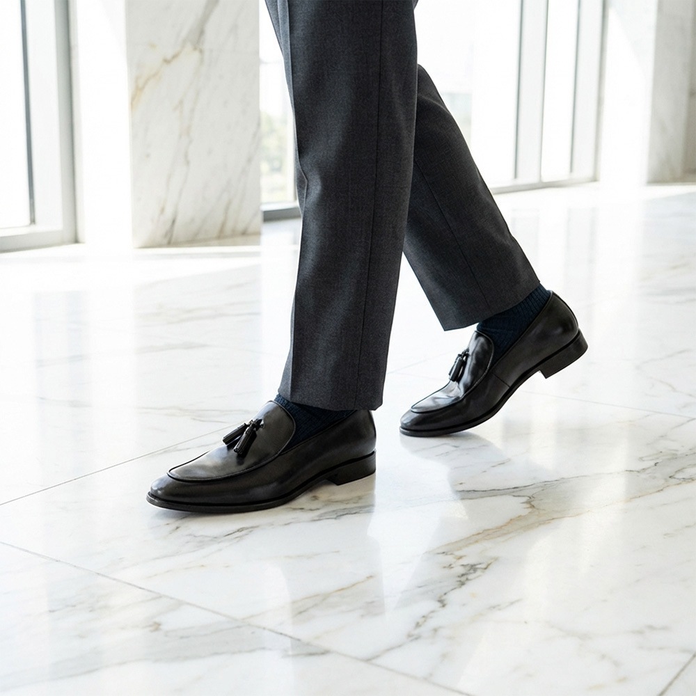 RIDLEY BLACK タッセルローファー ビジネスシューズ