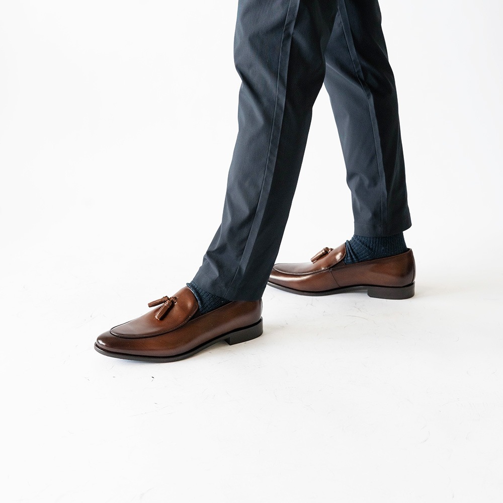 RIDLEY DARK BROWN タッセルローファー ビジネスシューズ