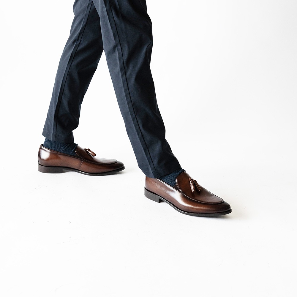 RIDLEY DARK BROWN タッセルローファー ビジネスシューズ