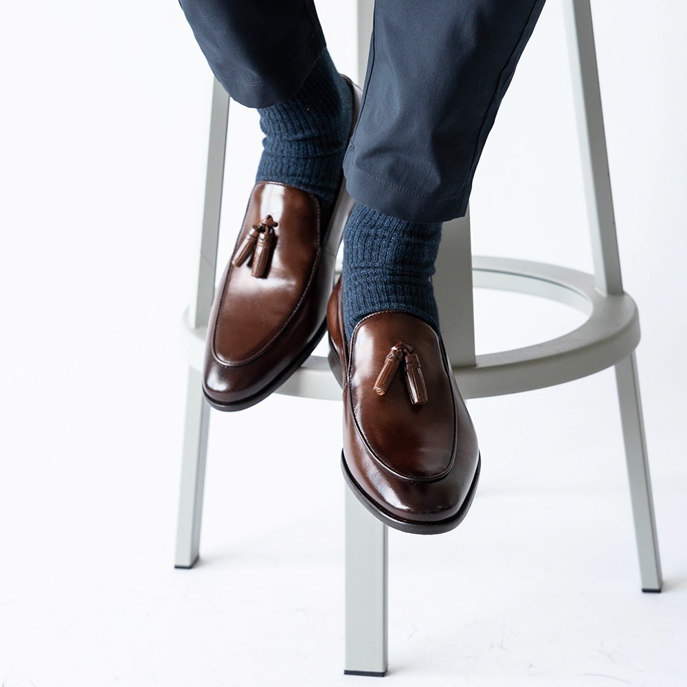 RIDLEY DARK BROWN タッセルローファー ビジネスシューズ