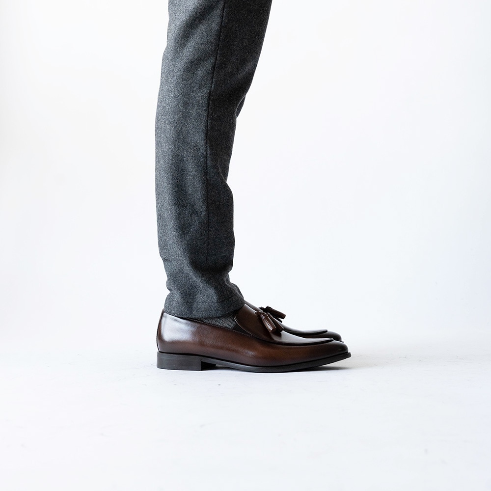 RIDLEY DARK BROWN タッセルローファー ビジネスシューズ
