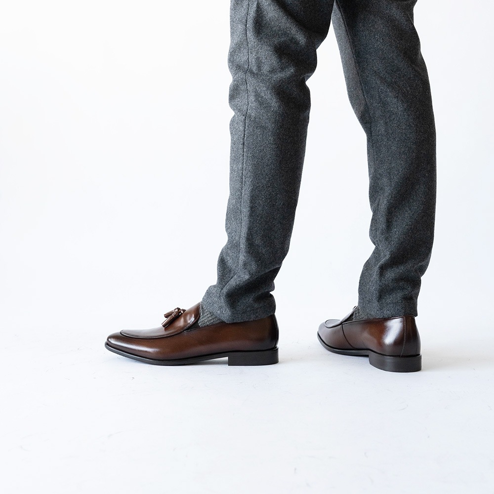 RIDLEY DARK BROWN タッセルローファー ビジネスシューズ