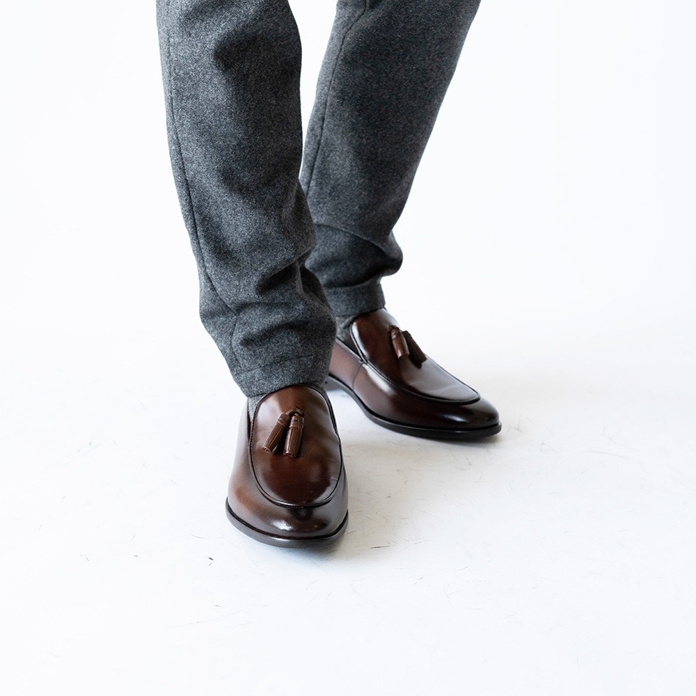 RIDLEY DARK BROWN タッセルローファー ビジネスシューズ