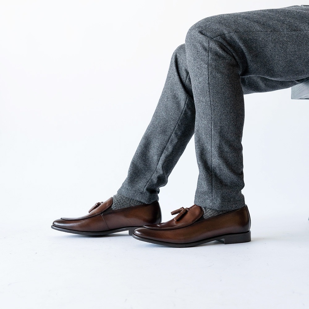 RIDLEY DARK BROWN タッセルローファー ビジネスシューズ