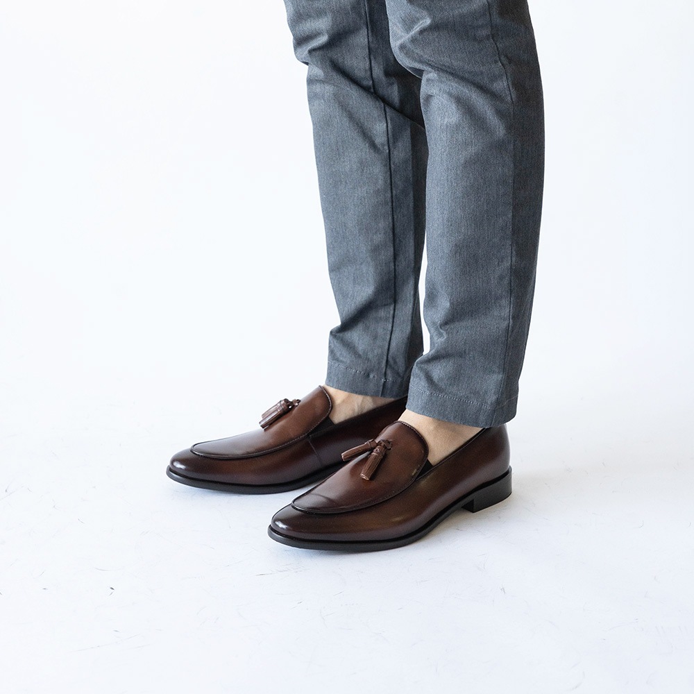 RIDLEY DARK BROWN タッセルローファー ビジネスシューズ