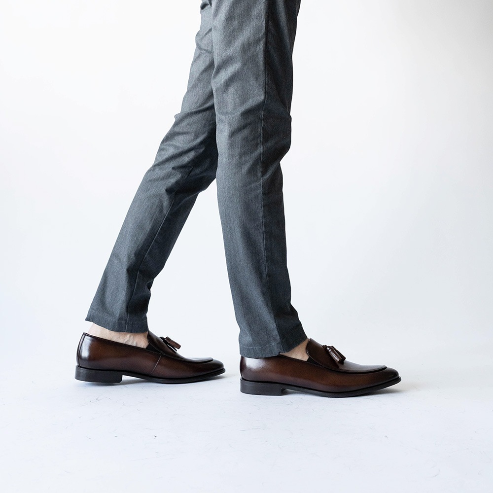 RIDLEY DARK BROWN タッセルローファー ビジネスシューズ