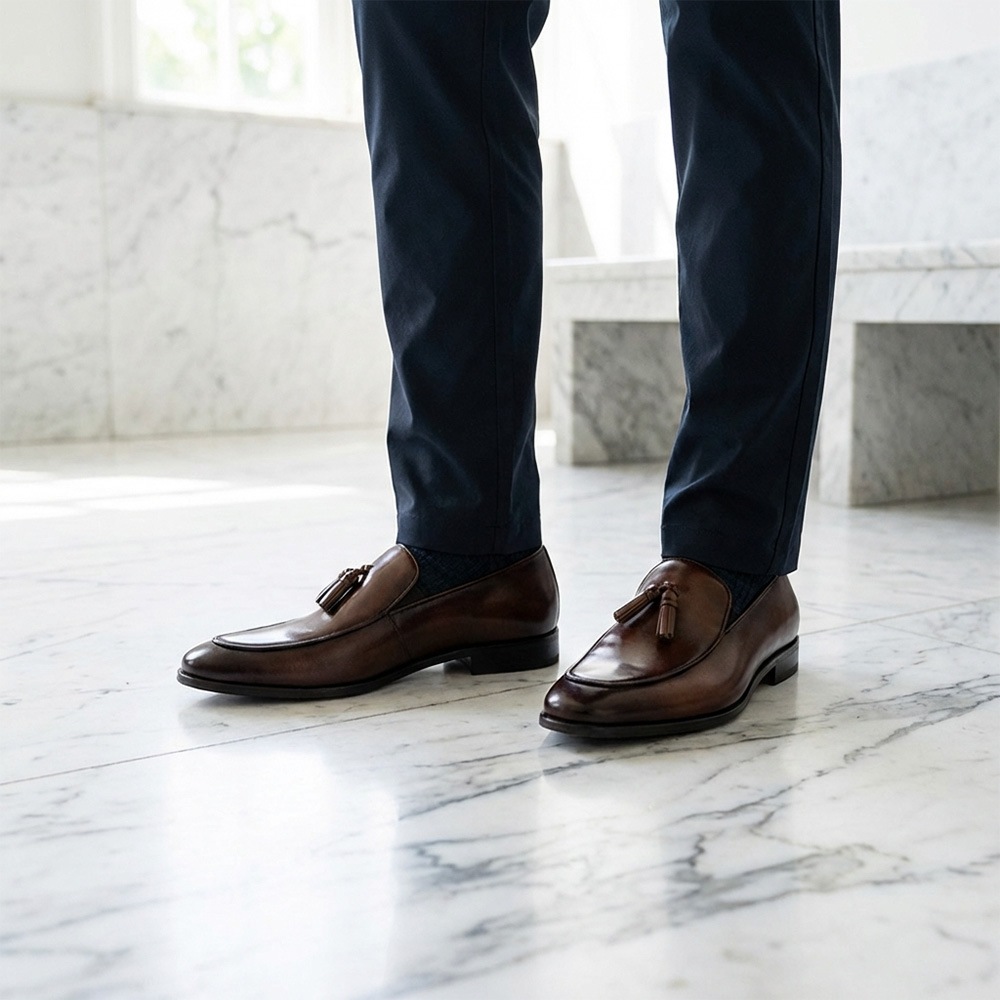 RIDLEY DARK BROWN タッセルローファー ビジネスシューズ