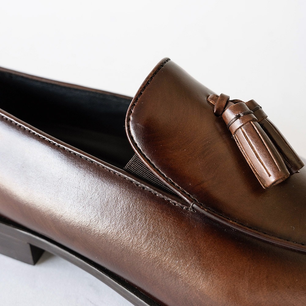 RIDLEY DARK BROWN タッセルローファー ビジネスシューズ