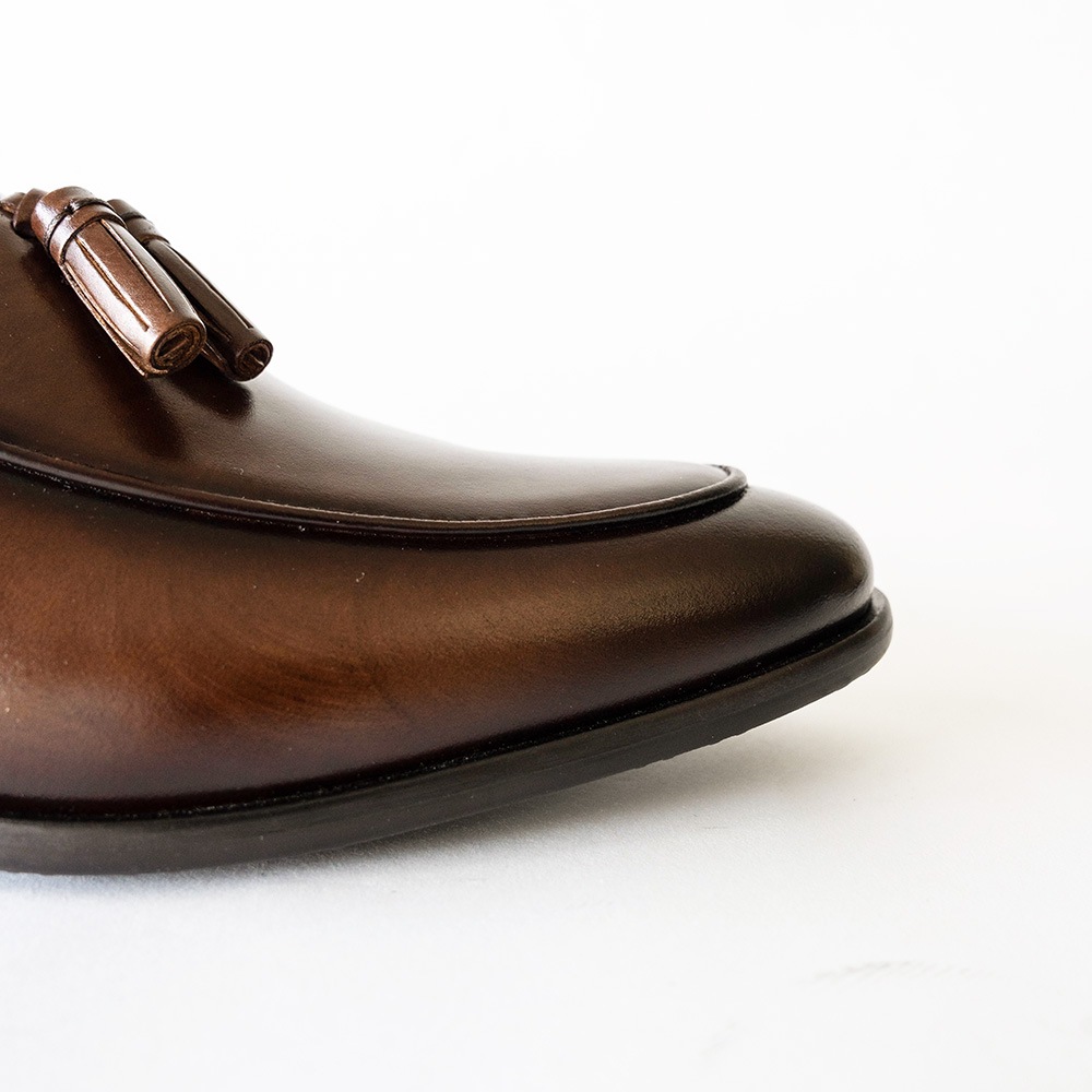 RIDLEY DARK BROWN タッセルローファー ビジネスシューズ