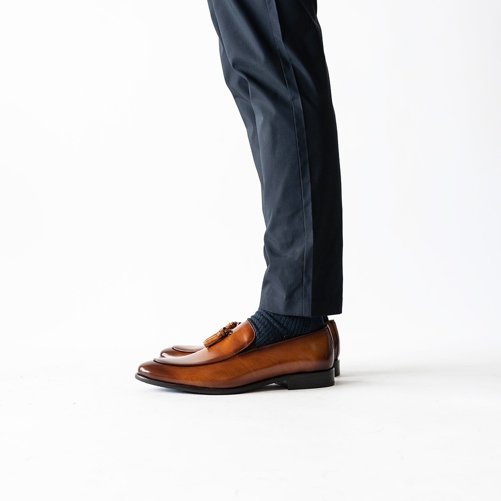 RIDLEY COGNAC タッセルローファー ビジネスシューズ