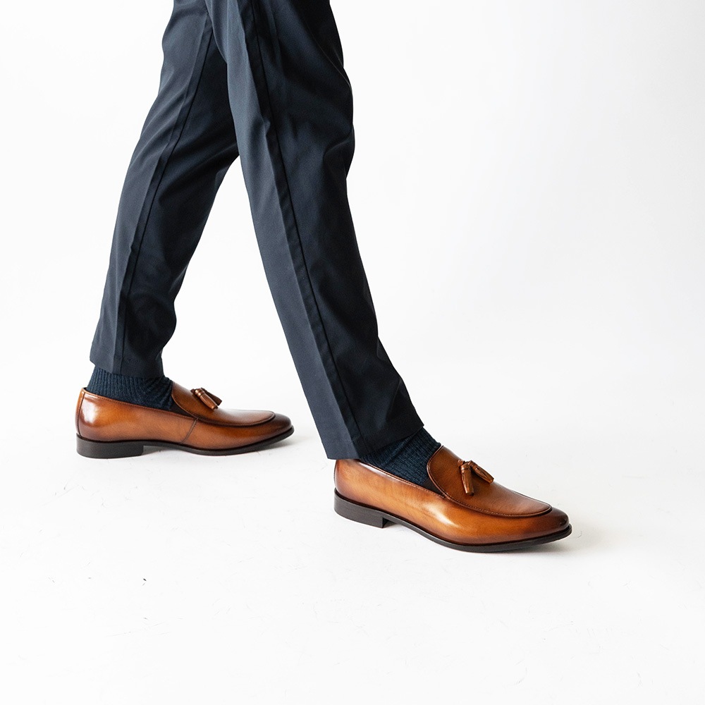 RIDLEY COGNAC タッセルローファー ビジネスシューズ