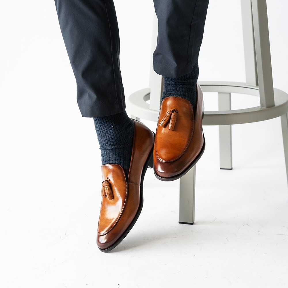 RIDLEY COGNAC タッセルローファー ビジネスシューズ