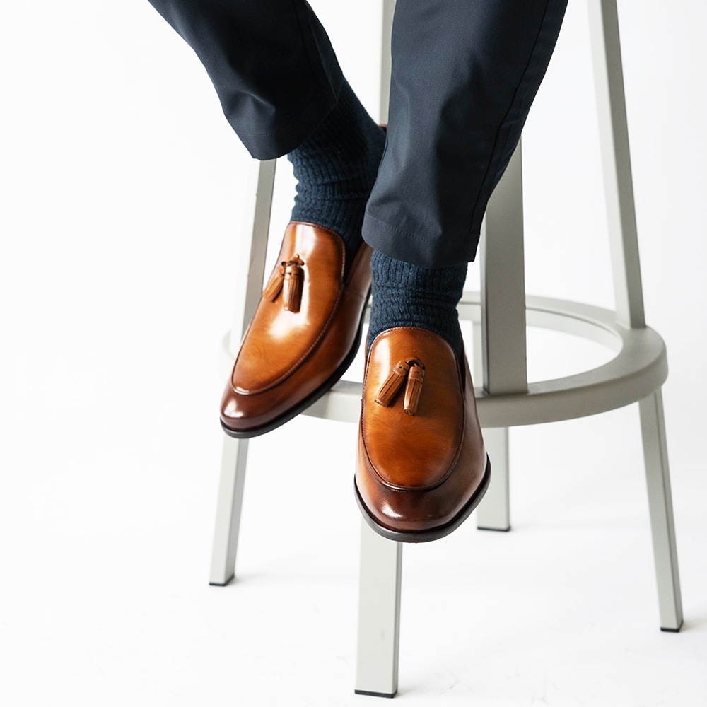 RIDLEY COGNAC タッセルローファー ビジネスシューズ