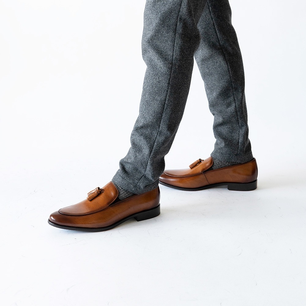 RIDLEY COGNAC タッセルローファー ビジネスシューズ