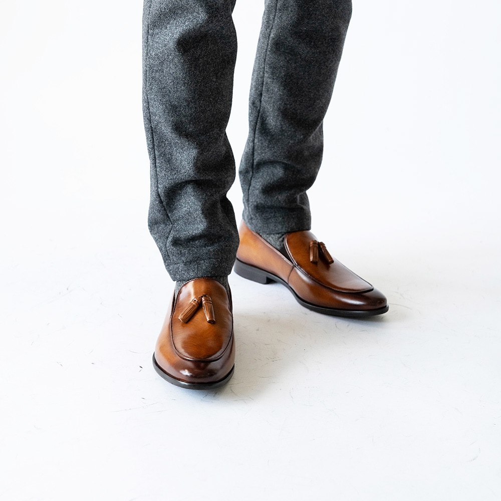 RIDLEY COGNAC タッセルローファー ビジネスシューズ