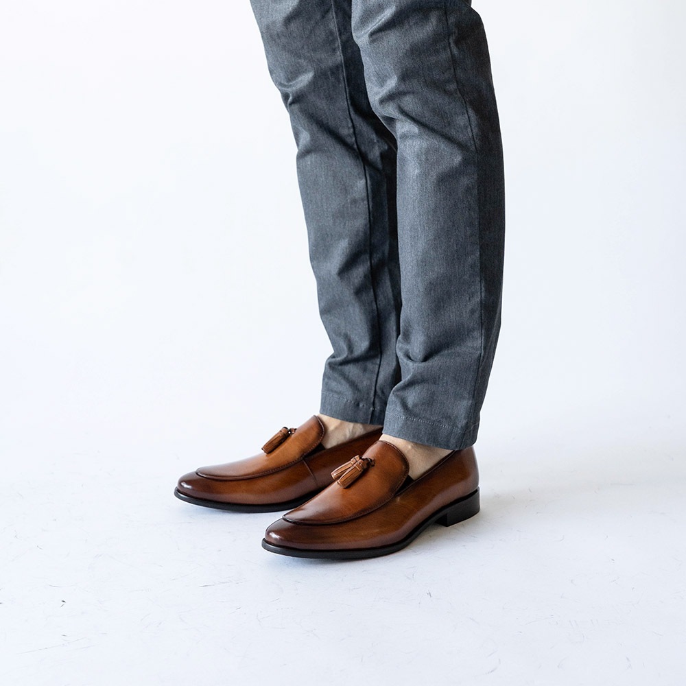 RIDLEY COGNAC タッセルローファー ビジネスシューズ