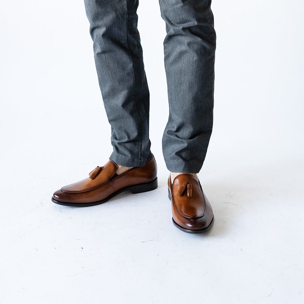 RIDLEY COGNAC タッセルローファー ビジネスシューズ