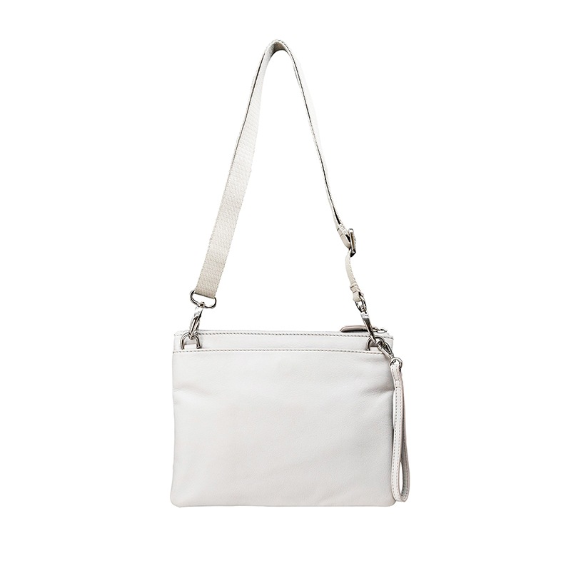 レザーサコッシュクラッチバッグ MILAN WHITE ホワイト白