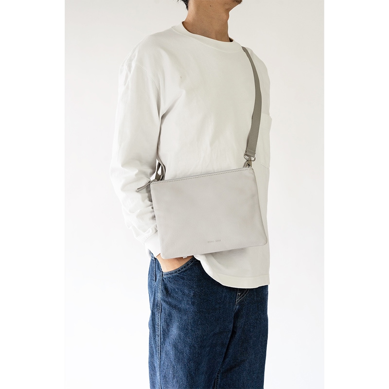 レザーサコッシュクラッチバッグ MILAN WHITE ホワイト白