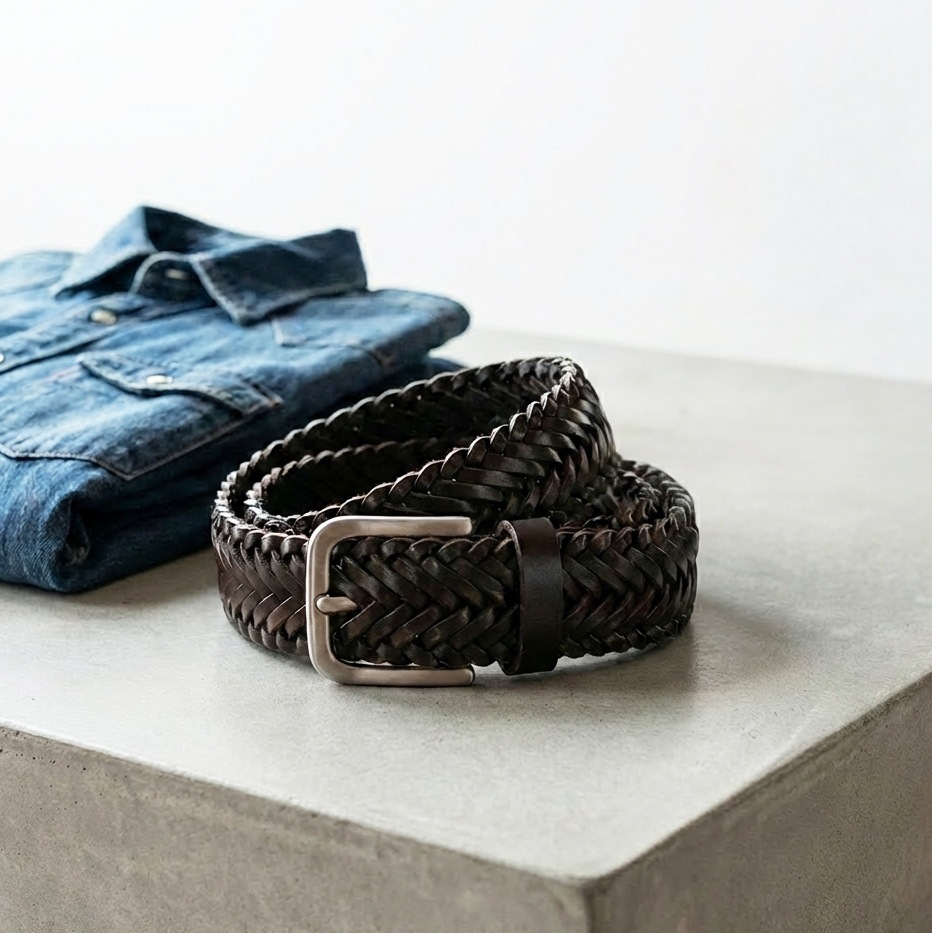 CARLTON DARK BROWN ハンドメイド・メッシュベルト