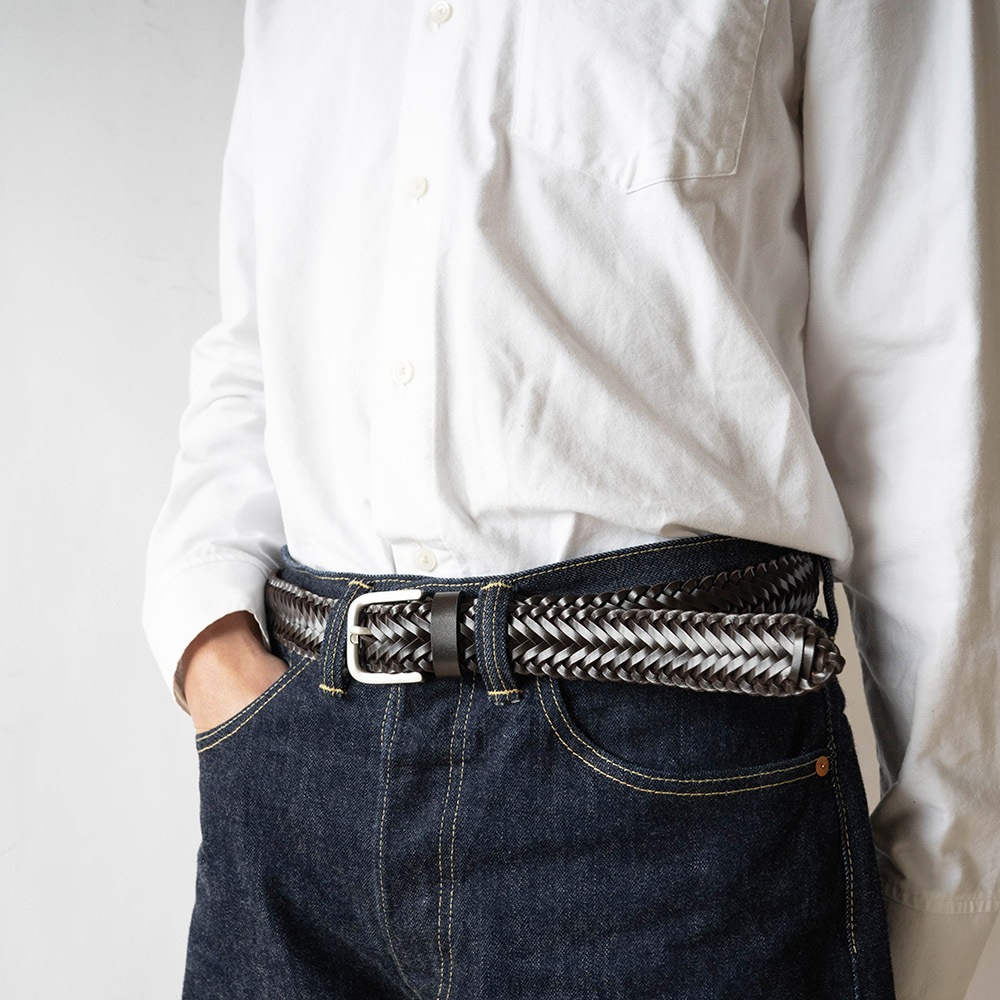 CARLTON DARK BROWN ハンドメイド・メッシュベルト