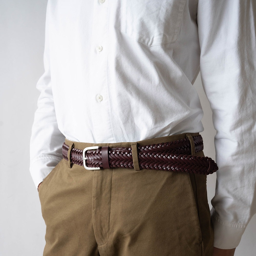 CARLTON BURGUNDY ハンドメイド・メッシュベルト