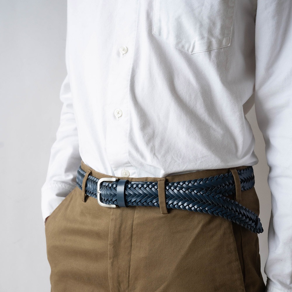 CARLTON NAVY ハンドメイド・メッシュベルト