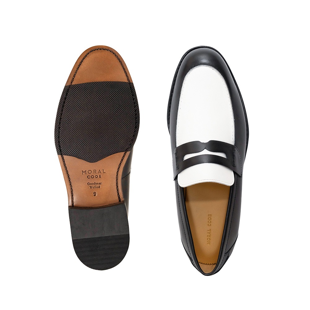 SIMEON BLACK&WHITE ローファー グッドイヤーウェルト