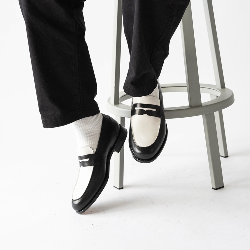 SIMEON BLACK&WHITE ローファー グッドイヤーウェルト