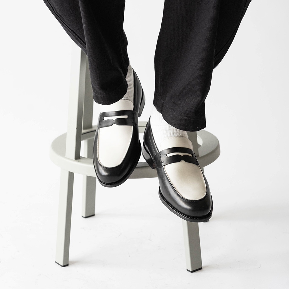 SIMEON BLACK&WHITE ローファー グッドイヤーウェルト