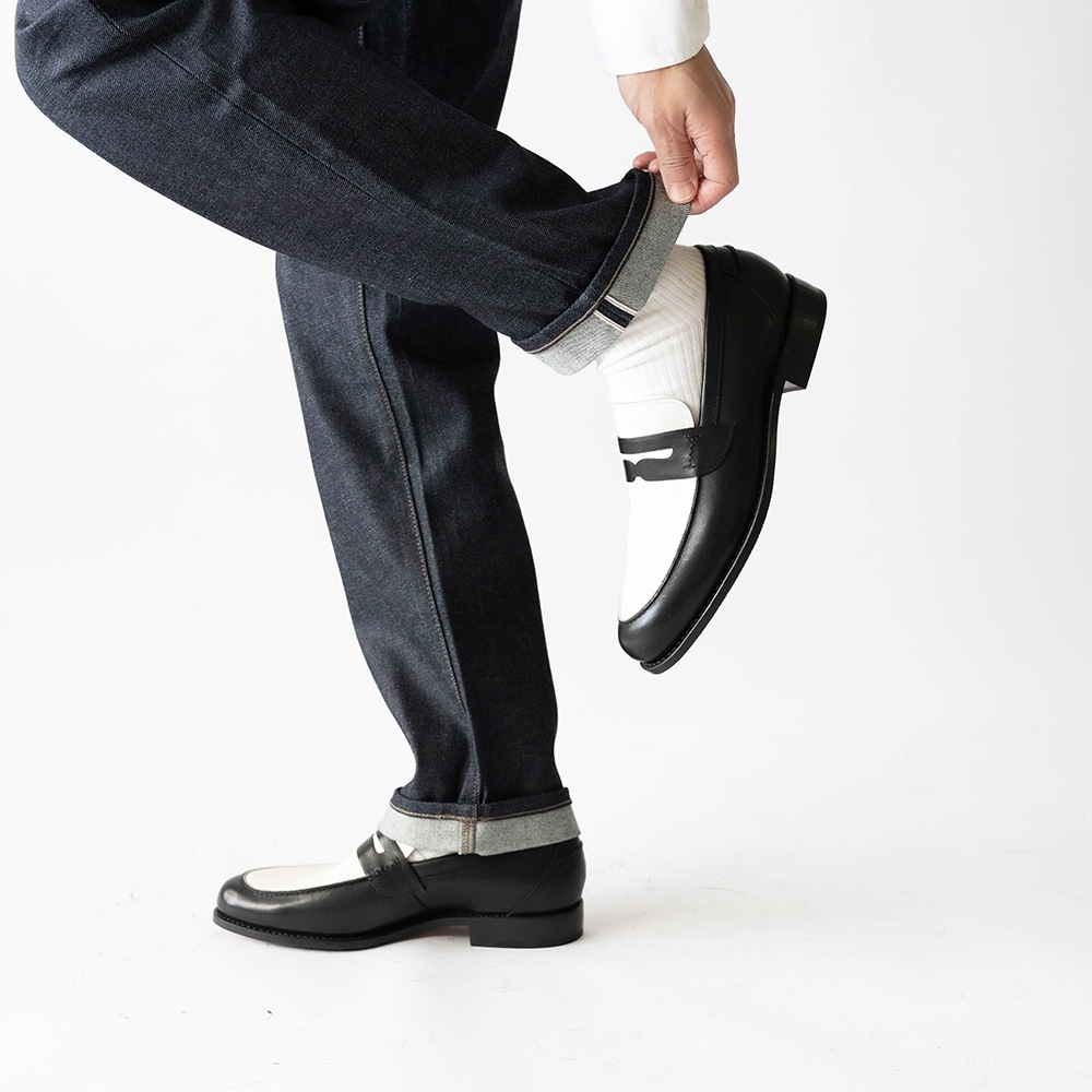 SIMEON BLACK&WHITE ローファー グッドイヤーウェルト