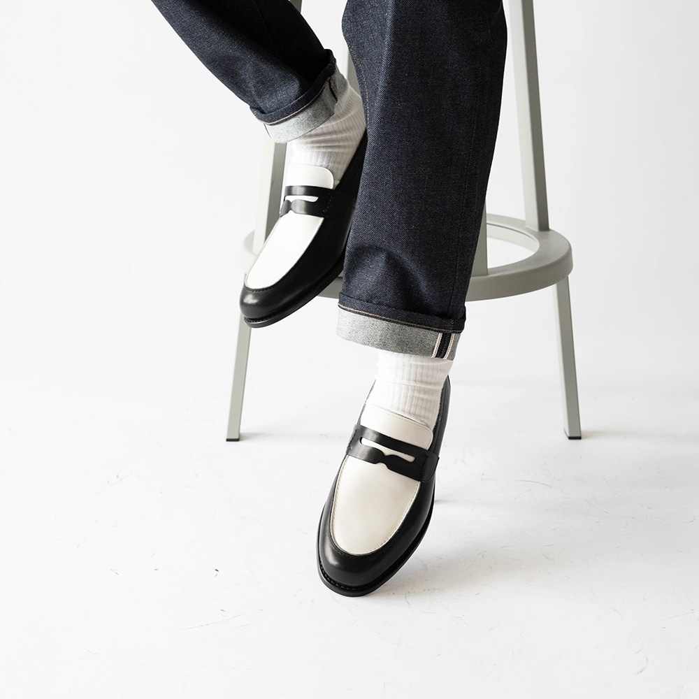 SIMEON BLACK&WHITE ローファー グッドイヤーウェルト